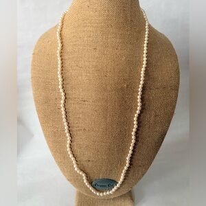 Authentic Cream Pearl Necklace - 34" Long. No Clasp. 6mm Pearl